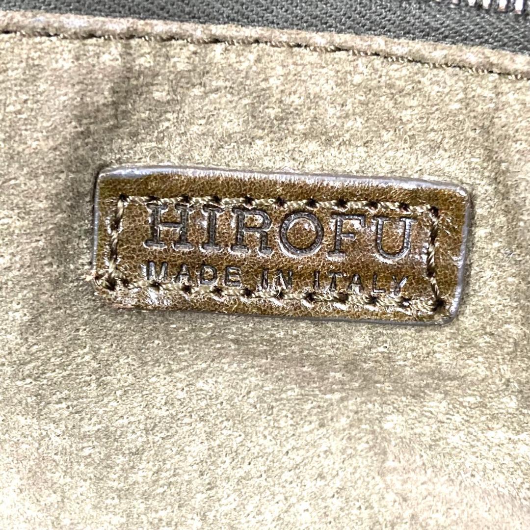HIROFU　ヒロフ　レザートートバック　ブラウン　ビックロゴ