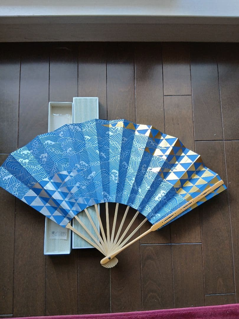 【京扇子 十松屋福井 御舞扇 33cm 白竹 箱付き】新品未使用