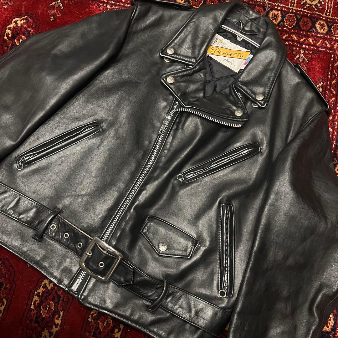 Schott PERFECTO】618 USA製 レザージャケット 80〜90s