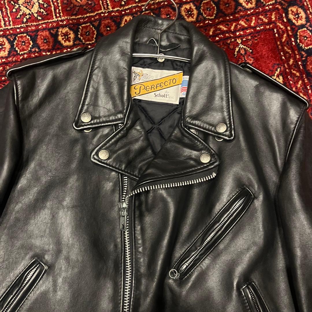 Schott PERFECTO】618 USA製 レザージャケット 80〜90s