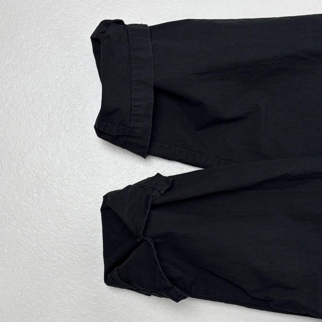 ヴェリテクール　スリットネックバックギャザー ロングシャツワンピース　黒
