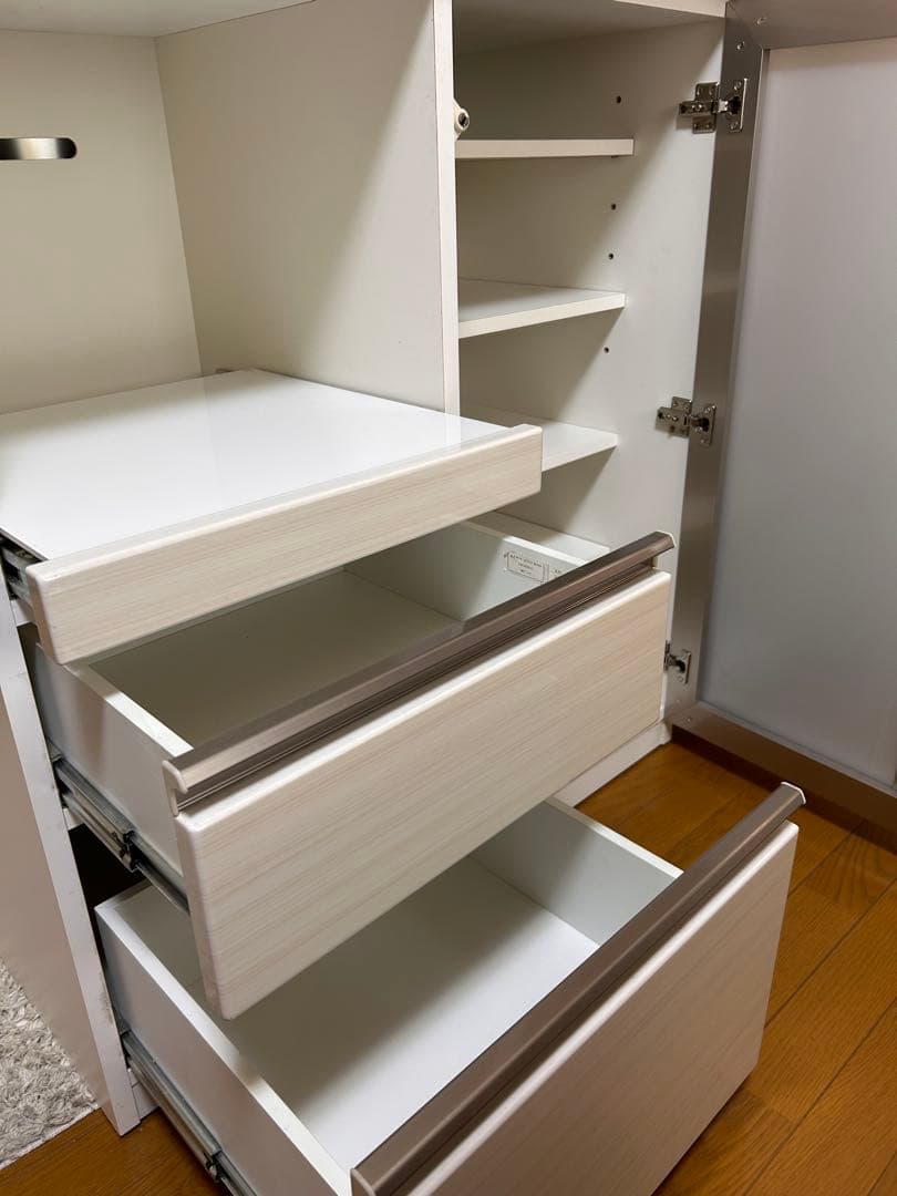 【chon.】ニトリ 食器棚 Nポスティア90WH ホワイト 幅90cm