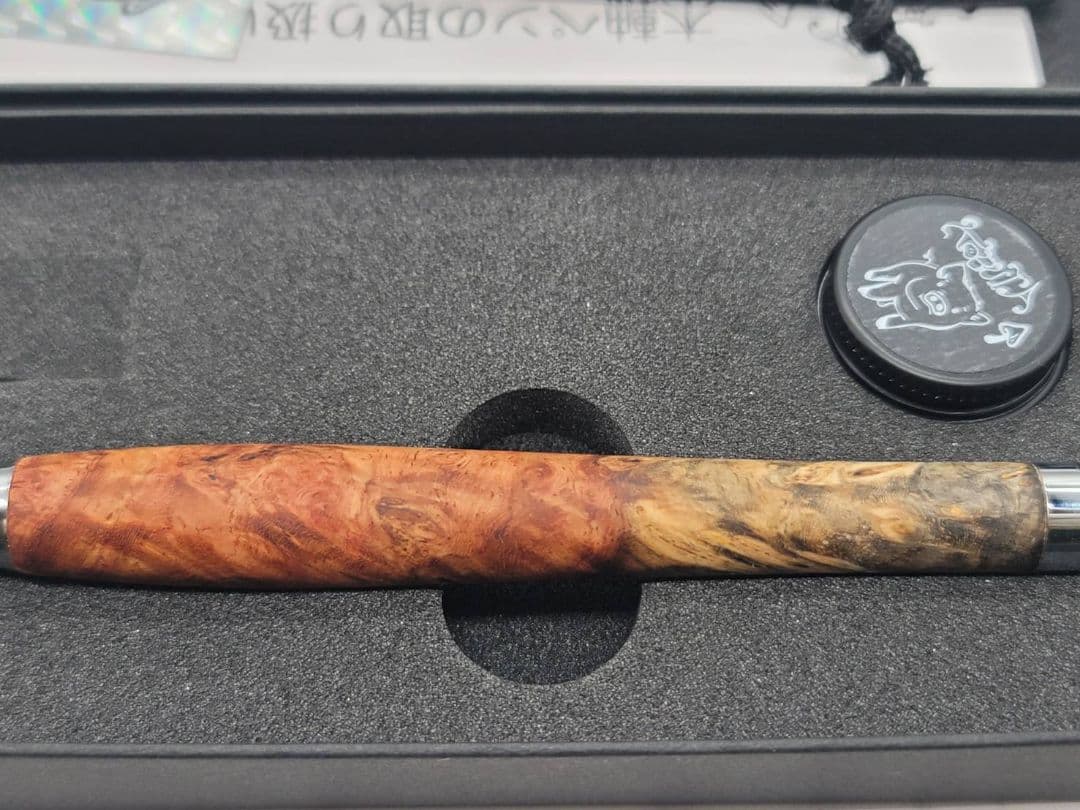 新品　こぶた工房　極上花梨瘤　紅白　シャープペンシル0.5