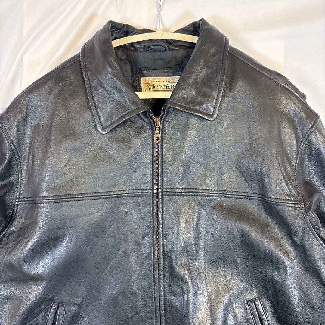 ST. JOHN'S BAYセントジョーンズベイビンテージレザージャケットXXL