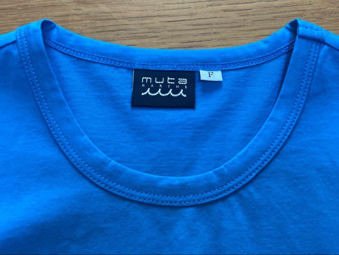 新品 未使用 ムータマリン Tシャツ レディース フリーサイズ ブルー ロゴ